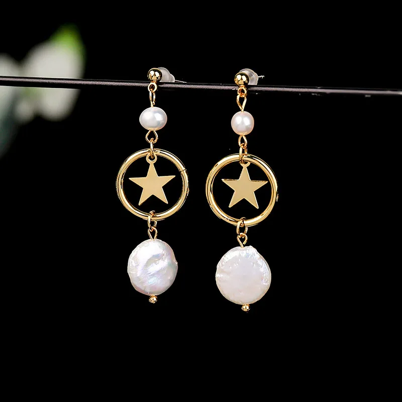 LVNZ металлические круглые звезды в стиле барокко натуральный пресноводный жемчуг