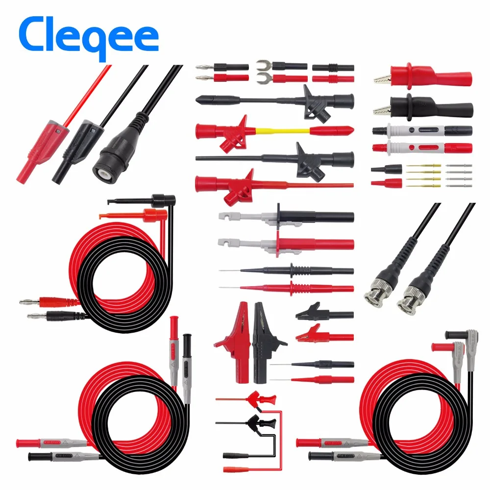 Cleqee P1600C/D/E/F 18 en 1 enchufable sonda de prueba kit IC gancho Fluke BNC-кабель | Инструменты