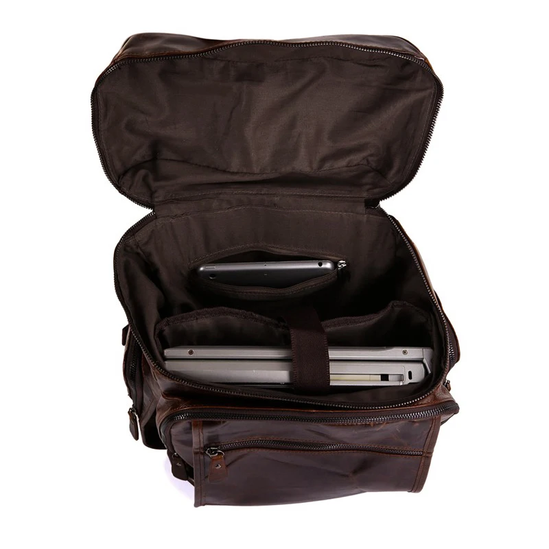 

Luufan New Arrival 100% Genuine Leather Backpacks male Laptop Bag Mens Daypack Bag Travel Backpack 15.6 Inch Laptop