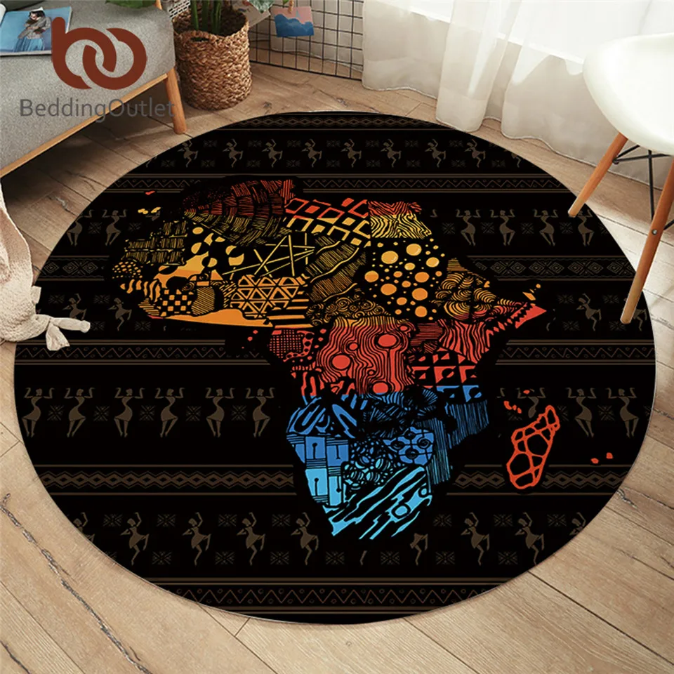 Постельное белье на выходе Африканская Карта круглый ковер геометрический