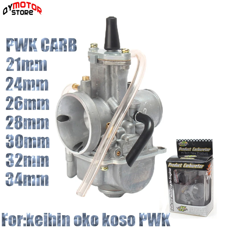 High quality PWK 21mm 24mm 26mm 28mm 30mm 32mm 34mm Carburador For 2T 4T Moto Racing Carburetor Koso OKO Keihi With Power Jet