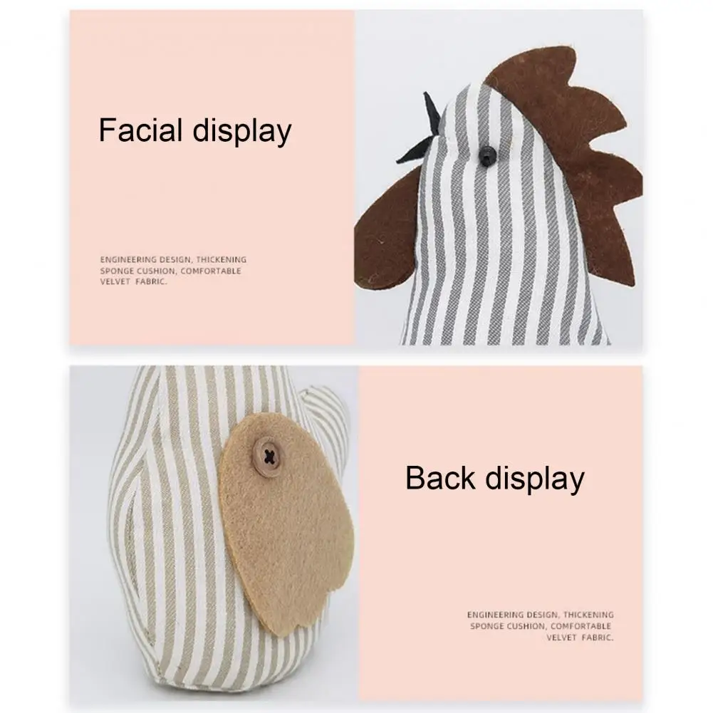 

Doll Toy Decorative Imitation Linen Rooster Cock Stuffed Doll Decoration for Bedroom