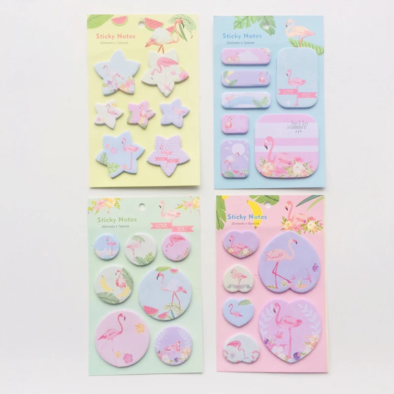 1X Kawaii яйцо лягушка блокнот для заметок Sticky Notes школьные канцелярские принадлежности - Цвет: 1 Flamingo Random