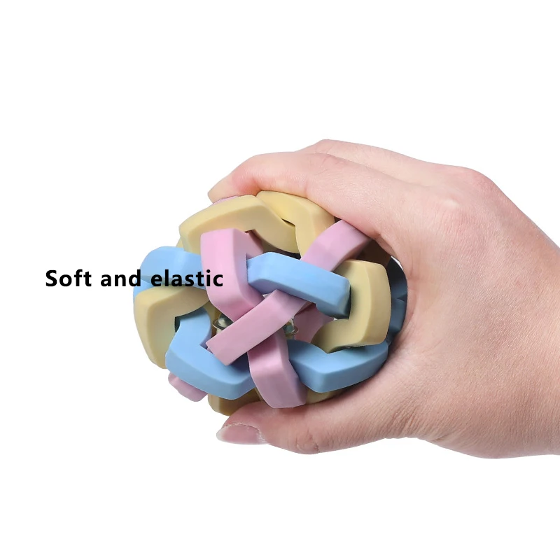 

Pet Vocal Elastic Toys Safe And Bite Resistant Dog Colorful Squeak Ball Full Of Elasticity Pet Molars Bite Resistant Woven Ball