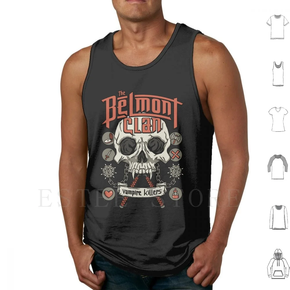 

The Belmont Clan Tank Tops Vest Cotton Castlevania Nes Belmont Gaming Retro Vampire Skull