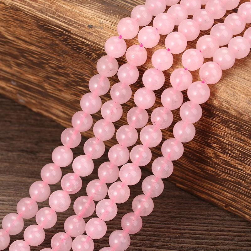 4 6 8 10 12 MM Pick Size Beads For Jewelry Making Rose Pink Quartz Loose Bead Natural Stone 15&quot Strand | Украшения и