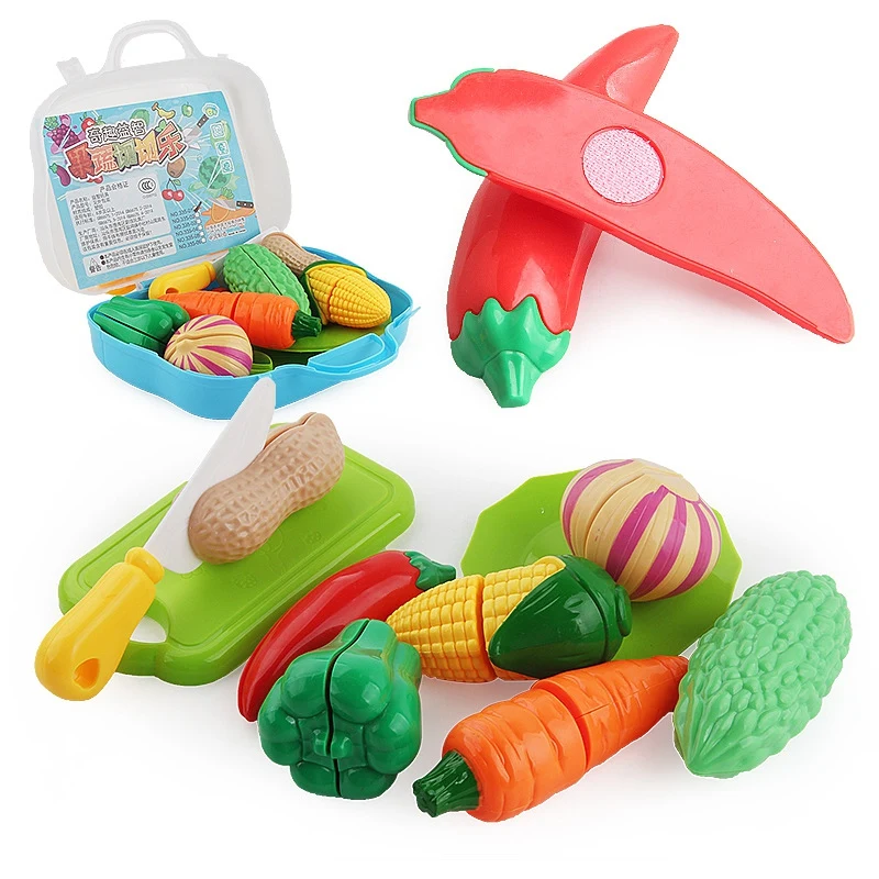 

Cutting Food Play Set for Kids Pretend Kitchen Toys Cutting Fruits Vegetables Toy Pizza with Knives Accessories