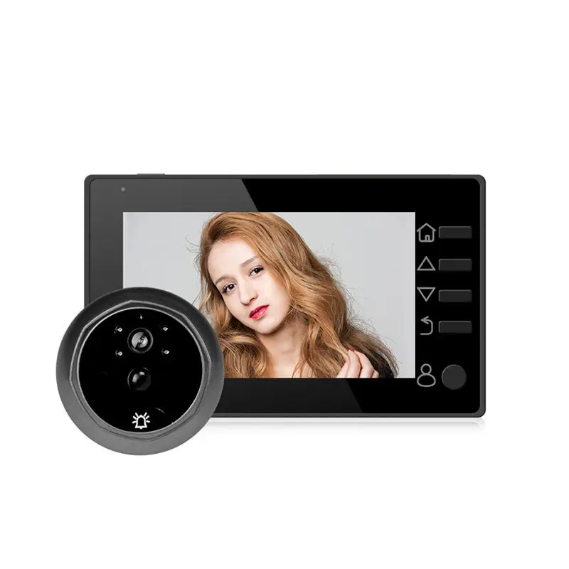 

NEW-Door Bell Deurbel Met Camera Video Peephole Door Eye 4.3 Inch Tft Lcd Ir Night-Vision 3 Modes Video Recording Photos Taking