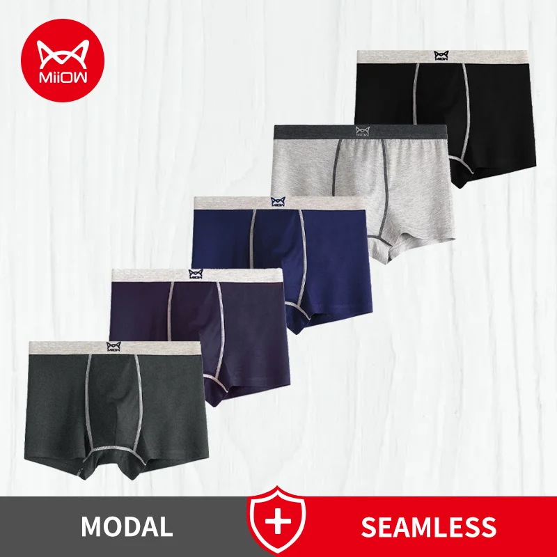 

Трусы-боксеры MiiOW Huitao MW809 мужские из дышащей модала, пикантное нижнее белье, шорты, 5 шт., 2022
