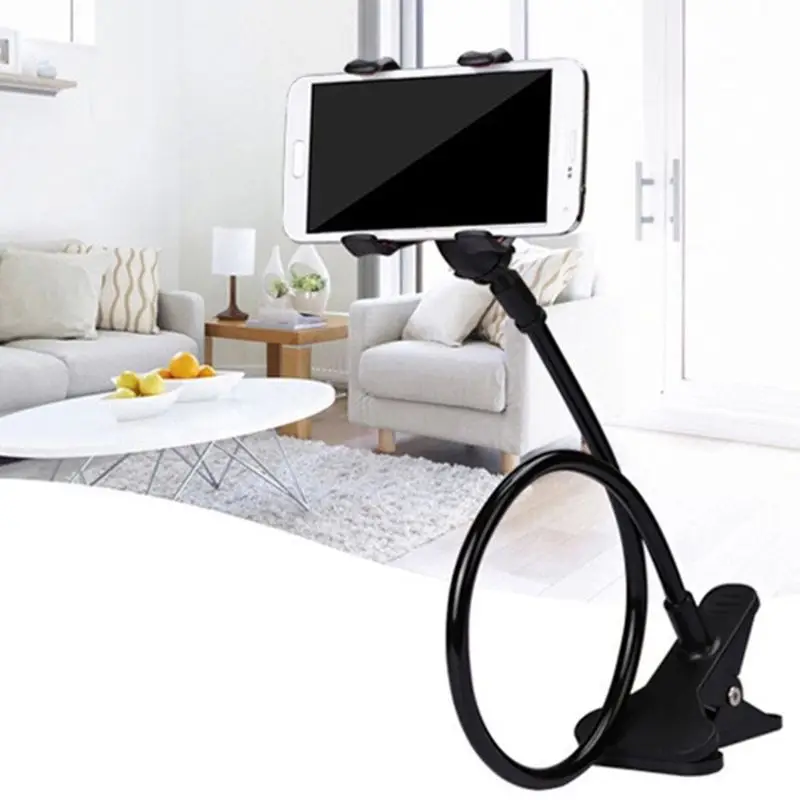 

P82F Universal Mobile Lazy Bracket Two Clamp Flexible Phone Stand Holder Bed Desktop Bracket Support for Mobile Phones Devices