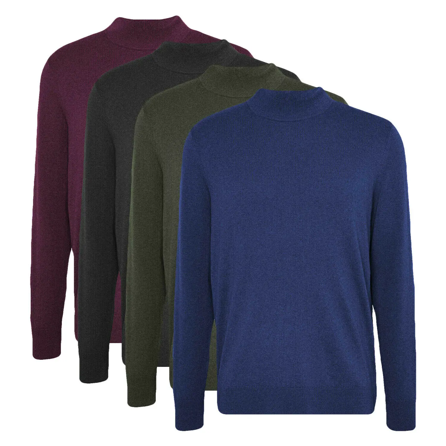 

Brave soul Mens Turtle Neck Jumper Plain Pull Over Sweater