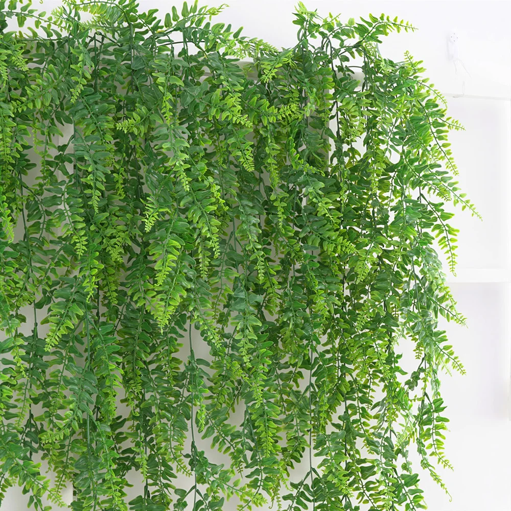 

Artificial Plant Vines Wall Hanging Rattan Leaves Branches Outdoor Garden Home Decoration Plastic Fake Silk Leaf Green Plant Ivy