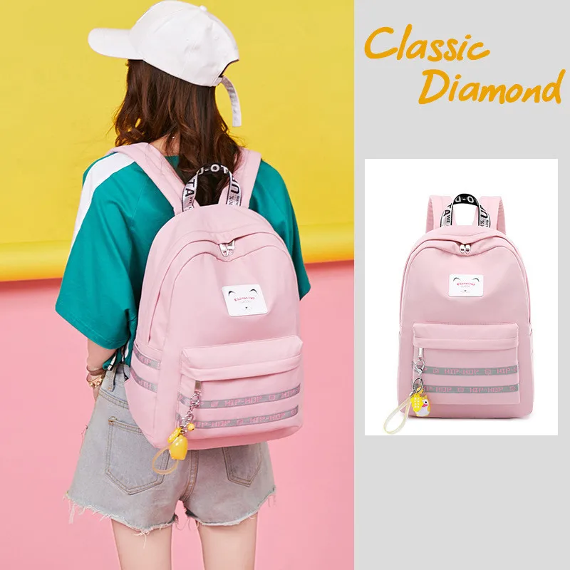 Medium pink Повседневный женский рюкзак, рюкзаки с usb зарядкой, школьные сумки для девочек-подростков, рюкзак для ноутбука, mochila feminina, школьная сумка - Цвет: Medium pink