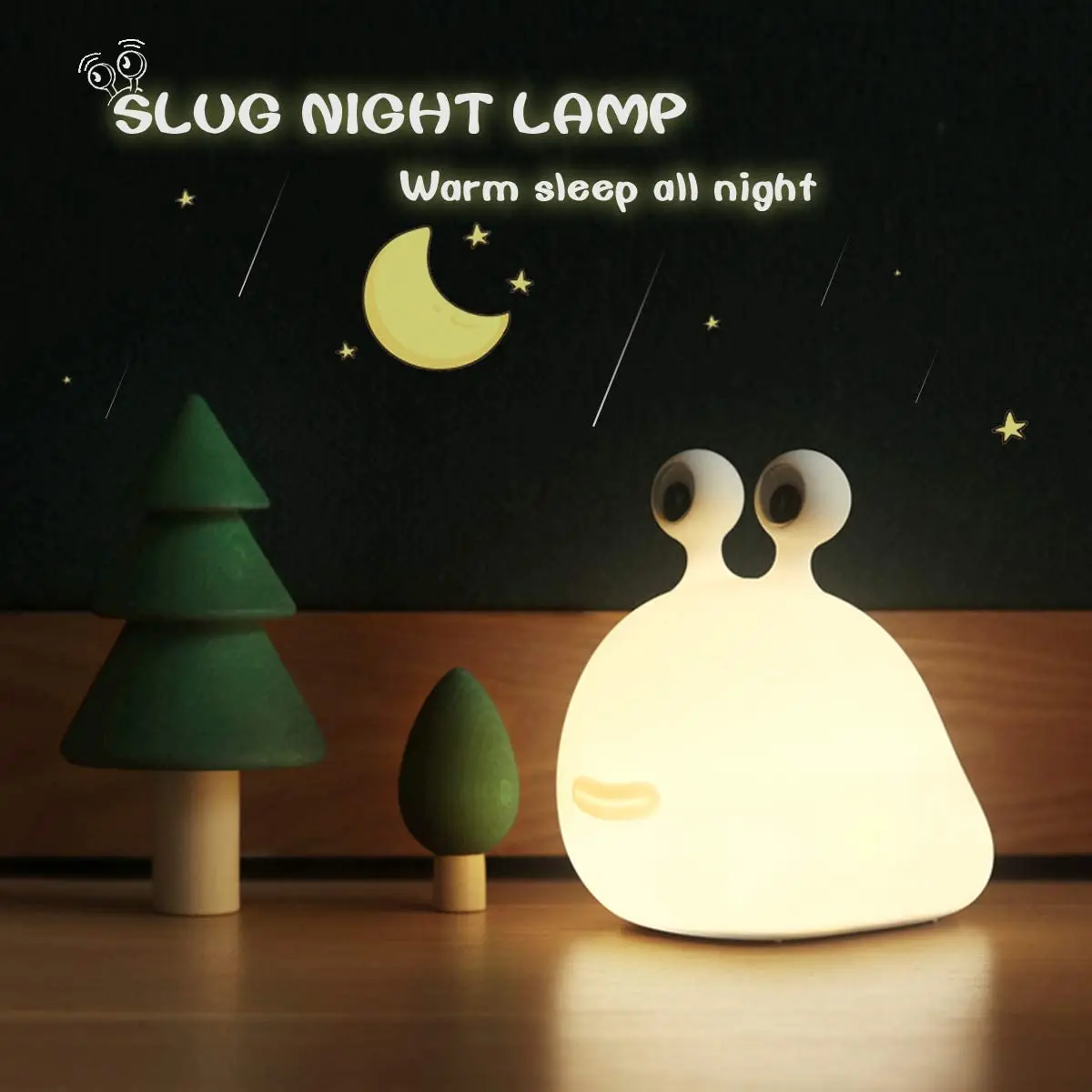 

Slug Night Light Nursery Silicone Lamp Cute Animal Bedside Lamp for Baby Kids Teens Soft Nightlight with Touch Bedroom