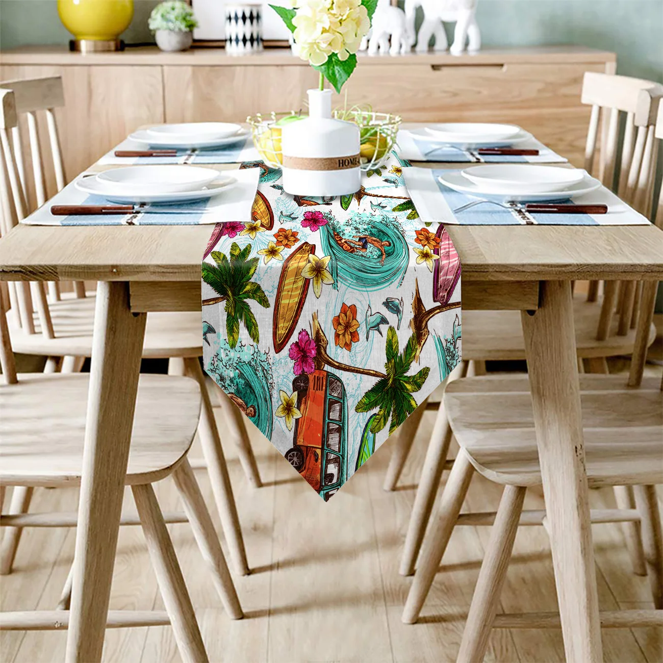 Мультяшная пляжная дорожка для серфинга планшетофон кухни Настольная ужина