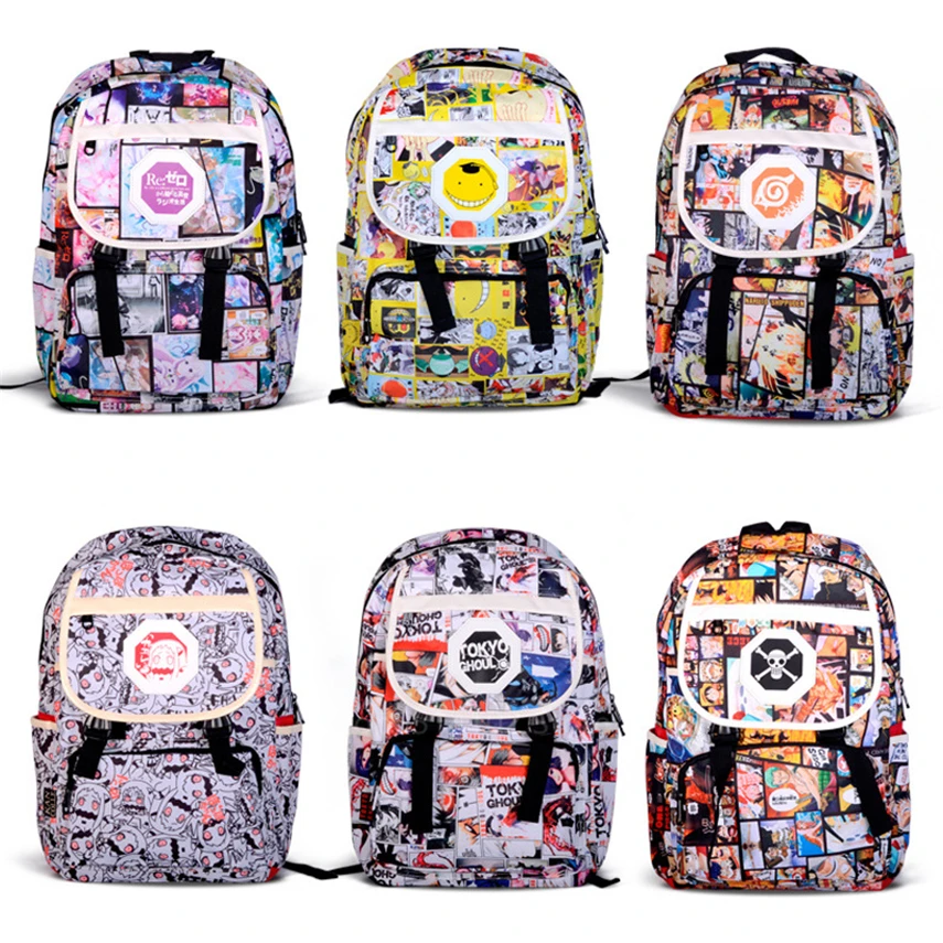 Короткая футболка с героями из японского аниме рюкзак принтом фильма и