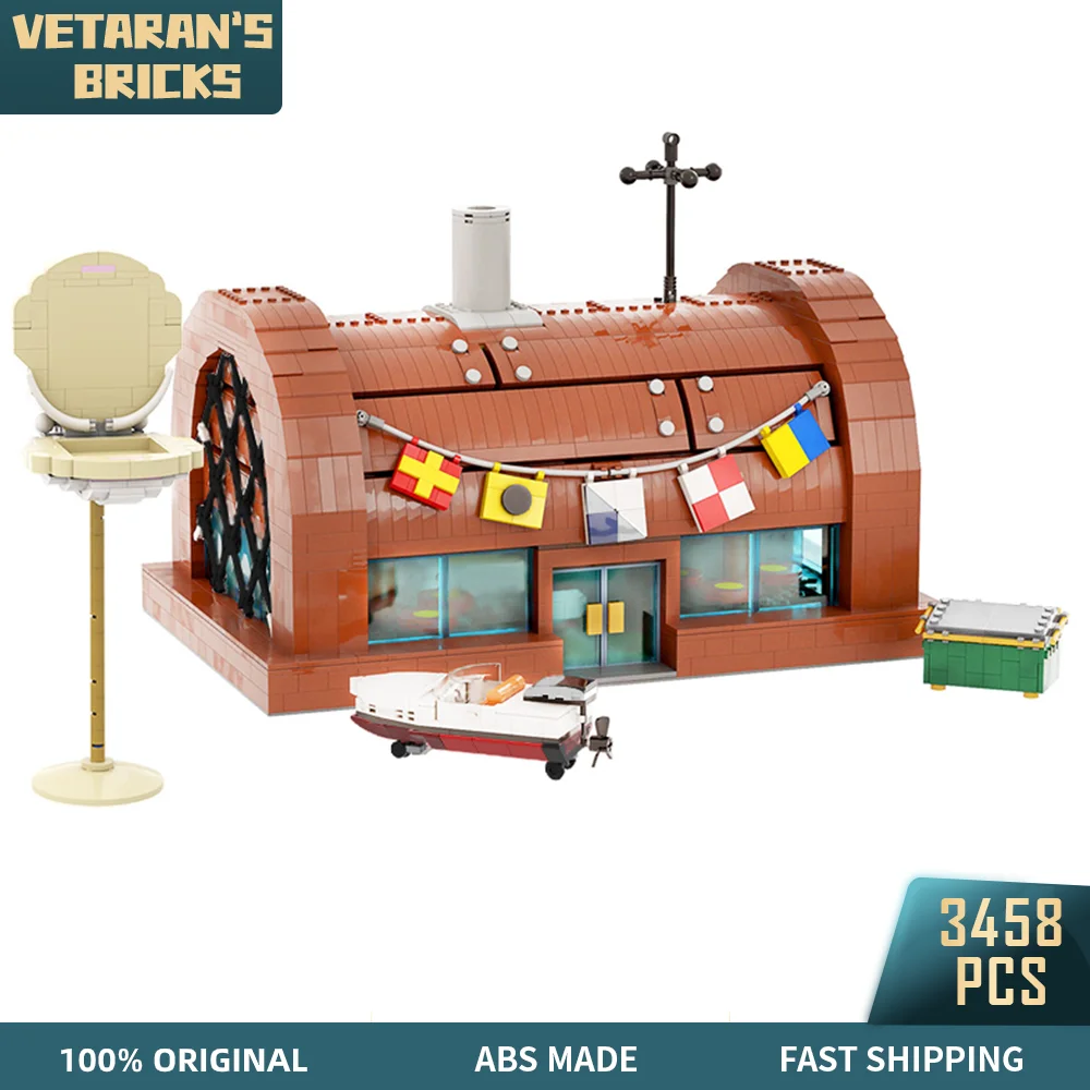 Город МОС губчатый Ресторан Красти краб Снэк бар картонная модульная модель дом