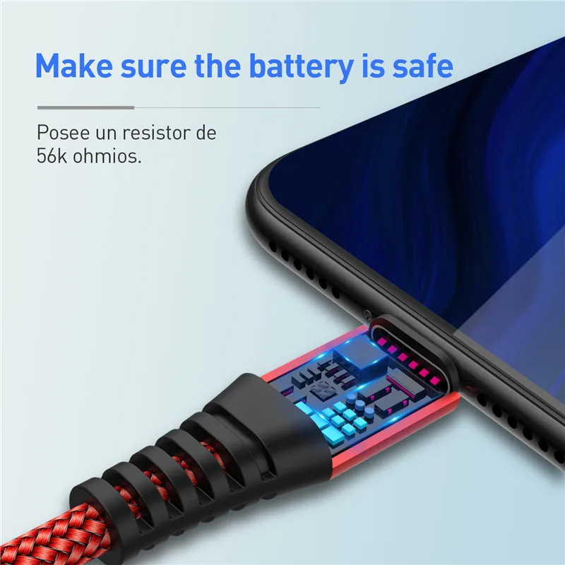 USLION 3A Micro USB быстрый заряд кабеля USB кабель для передачи данных провод для Samsung Xiaomi Redmi Note 4 5 Android кабель Microusb Быстрая зарядка
