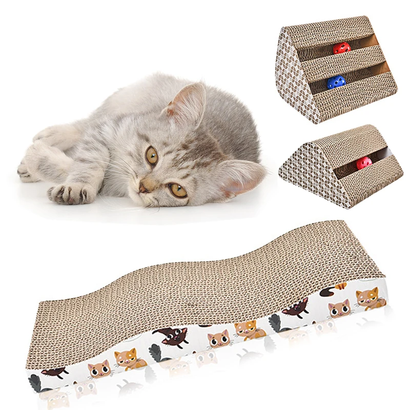 

Cat Toys Scratching Board Claw Grinder Corrugated Paper Cat Supplies Wear-resistant Scratcher Nails Interactive Protecting