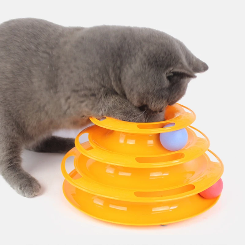 

Hot Selling Creative Intelligence Three-layer Disc Toy Pet Cat Training Toy Entertainment Disc Track Ball Practical Pet Supplies
