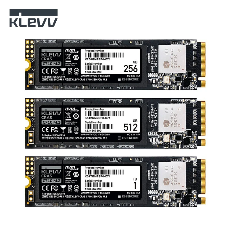 

Original KLEVV CRAS C710 SSD M.2 2280 256GB 512GB 1TB NVMe PCIe Gen3x4 Internal Solid State Drive For Desktop Laptop