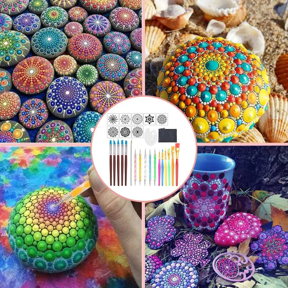

27Pcs Dot Painting Tools Kit Painting Tools Kit Dot Art Tool Set for Painting Rocks Clay Pottery Craft Coloring Drawing