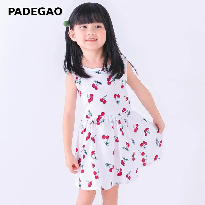 Новое летнее платье без рукавов для девочек детские платья одежда принцессы с