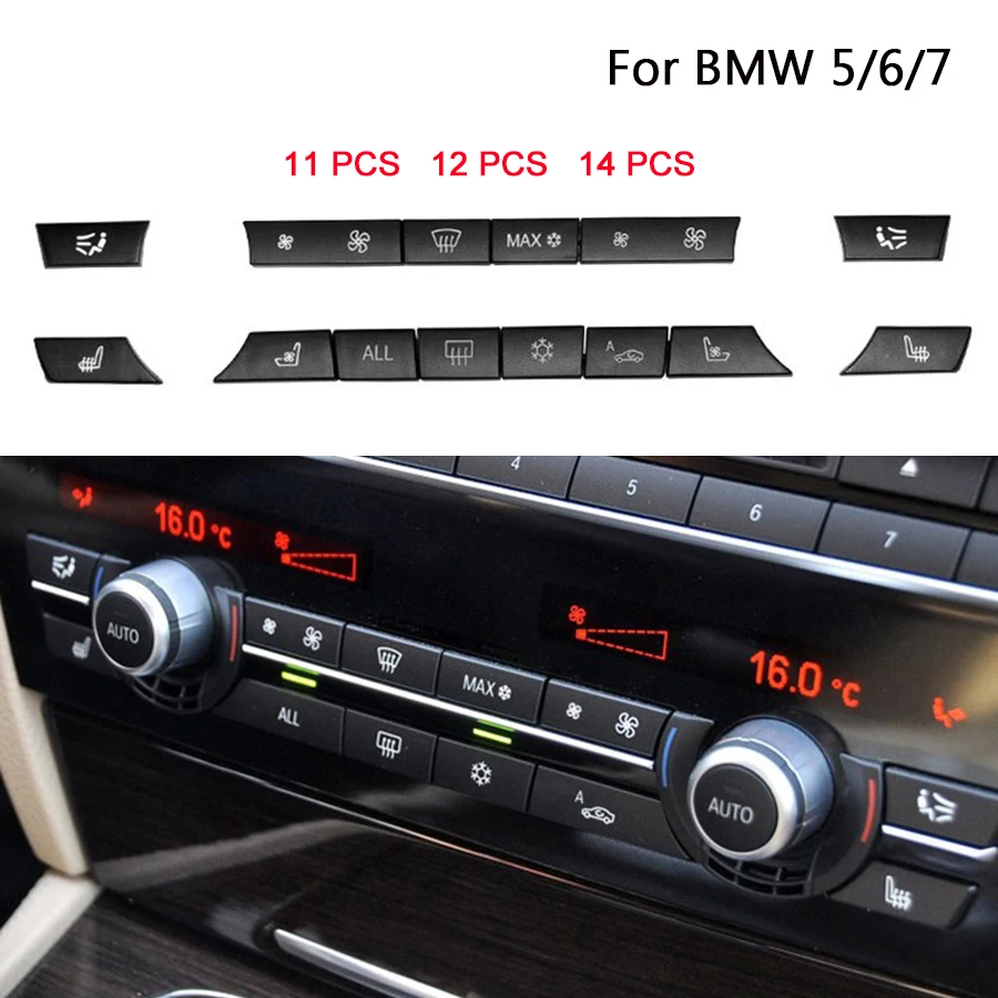 

Car Heater Climate Control wind Volume air Conditioning Switch Fan Button Cap Cover Replacement for BMW 5 6 7 F10 F11 F02 F06