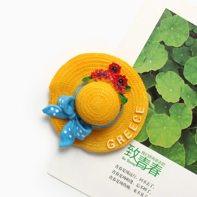 Магнит на холодильник желтая красная шляпа Праздничный сувенир отпуск тема resion