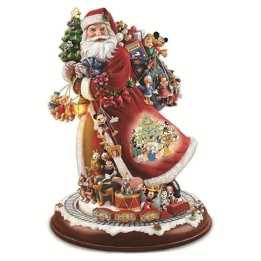 

Christmas Tree Rotating Sculpture Train Christmas Decorations Paste Window Paste Stickers Winter Home decor navidad Decor 1PCS