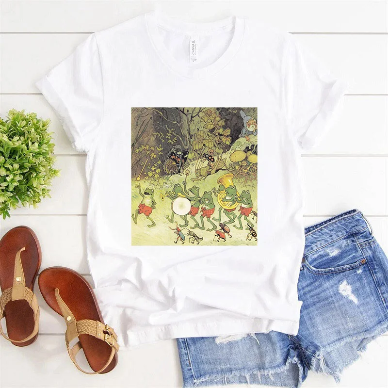 Женская летняя футболка с принтом лягушки зеленая женская коротким рукавом