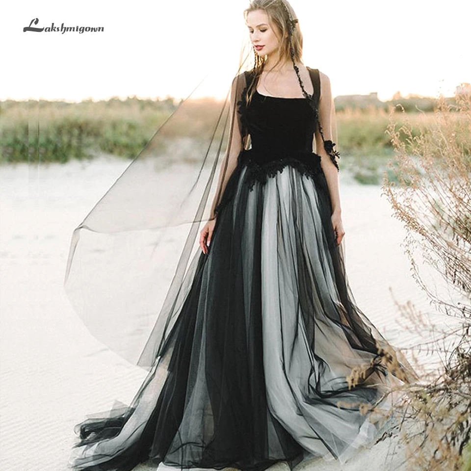 Сексуальное черное свадебное платье А силуэта 2020 Robe Mariage Femme Bradal Свадебные платья без рукавов с кружевом и