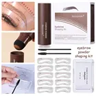 Новый набор для формирования бровей, коричневый порошок для бровей, штамп с 10 шт. трафаретами, брови, Стайлинг, мыло, многофункциональная Линия для волос, контур, макияж