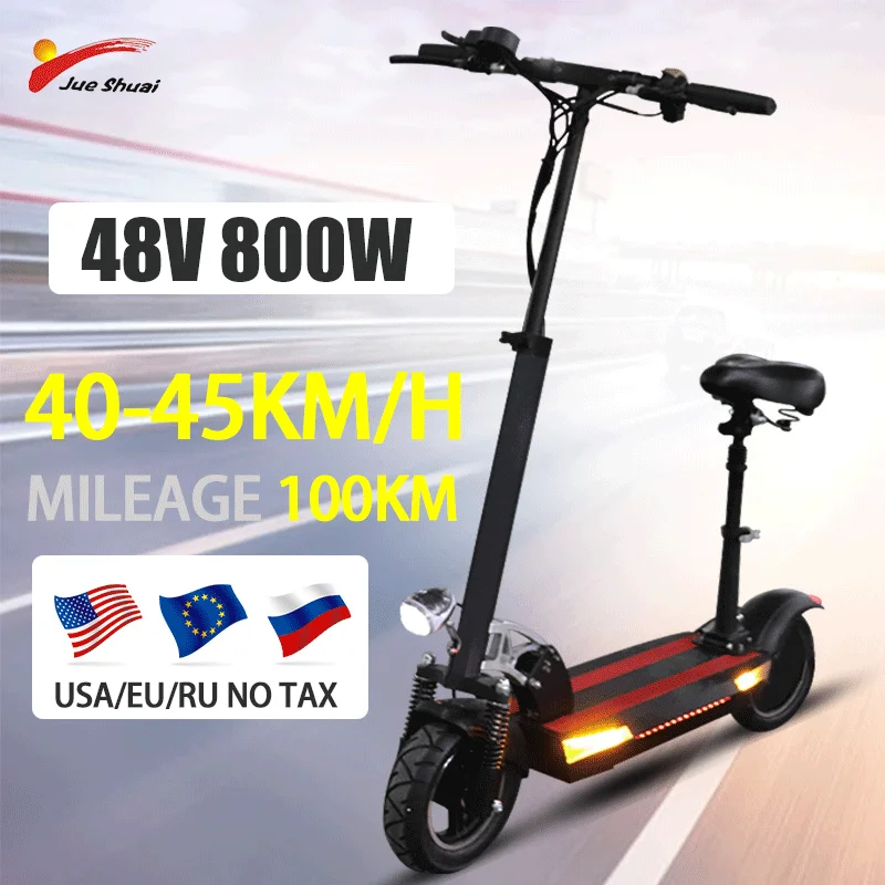 

EU STOCK 48V 800W Electric Scooter Adult 100KM Distance 26AH Foldable Skateboard with Seat Patinete Eletrico Folding E Scooter