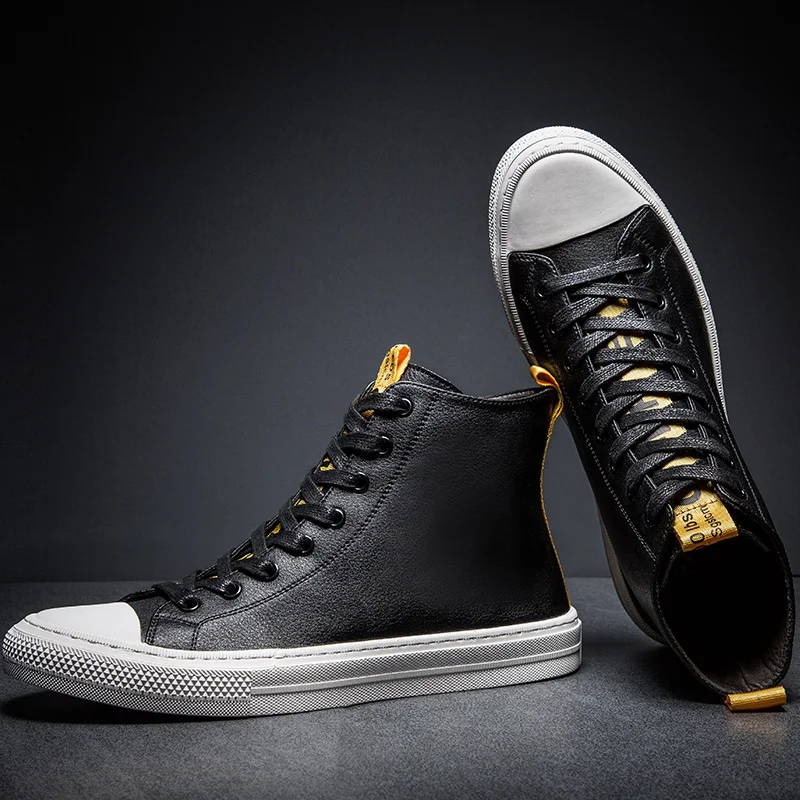 Мужские повседневные кожаные кроссовки нескользящая модная обувь удобные
