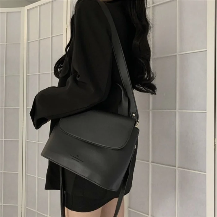 Loose Black Suit Coat Autumn Winter Fashion High Waist A-line Skirt Two Piece Set Women's |