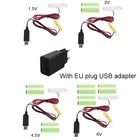 Сетевой преобразователь с вилкой для ЕС и USB в Избавитель от батарей AAAAA, замена от 1 до 4 батарей H054
