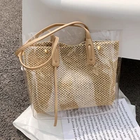 big bag summer tote handbag for women large capacity transparent pvc shoulder bag luxury fashion beach vacation bag designer