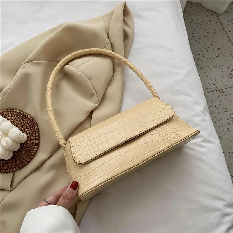 

Сумка-тоут женская, из кожи аллигатора, однотонная, лето 2020