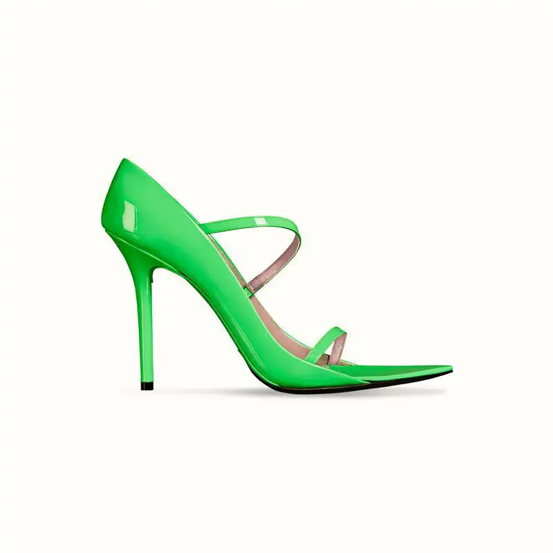 2021 Summer Women Sandal Open Toe Hollow Outs Patent Leather High Heels Sandals Thin Heels Pumps Novelty Modern Sandals Shoes