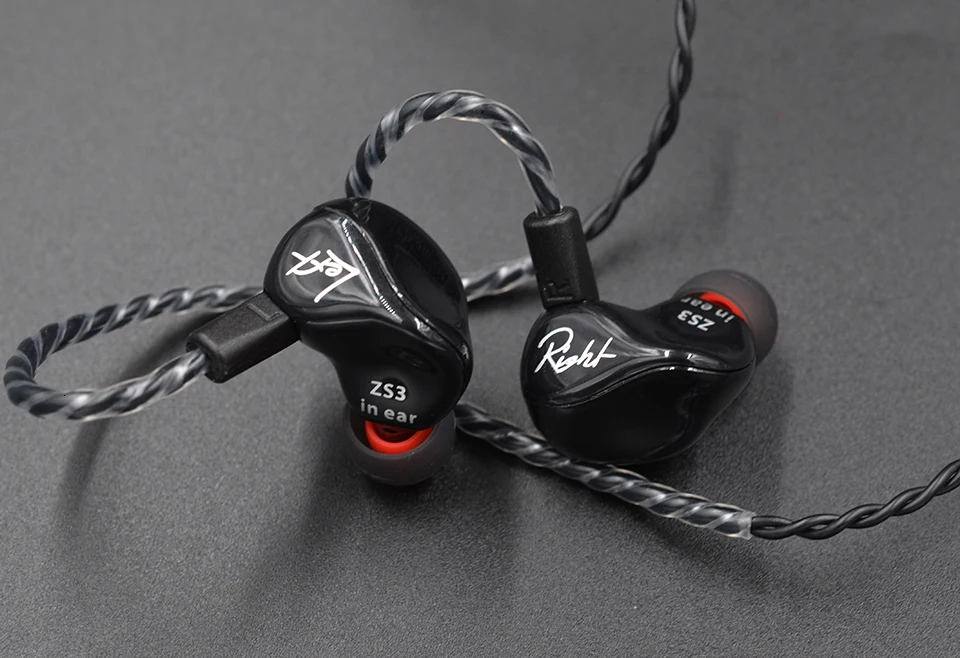 KZ ZS3 1DD эргономичный съемный кабель наушники в ухо аудио мониторы шумоизоляция HiFi музыка спортивные наушники с микрофоном