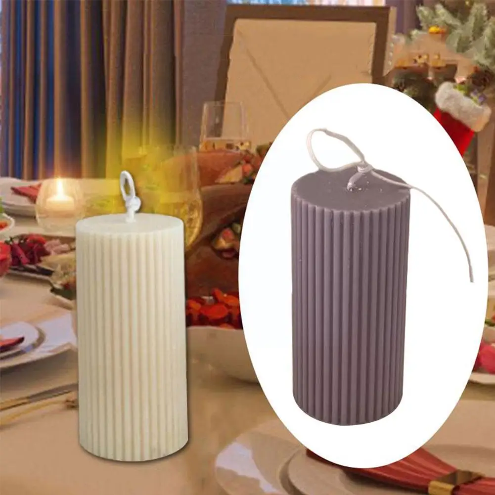 Вертикальные Полосатые зеленые столовые свечи 6 см обеденная настольная свеча