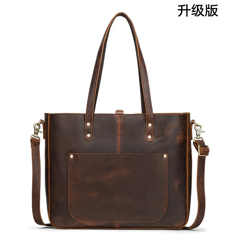 Leather women's bag 2020 new shoulder bag leisure large capacity leather women's handbag