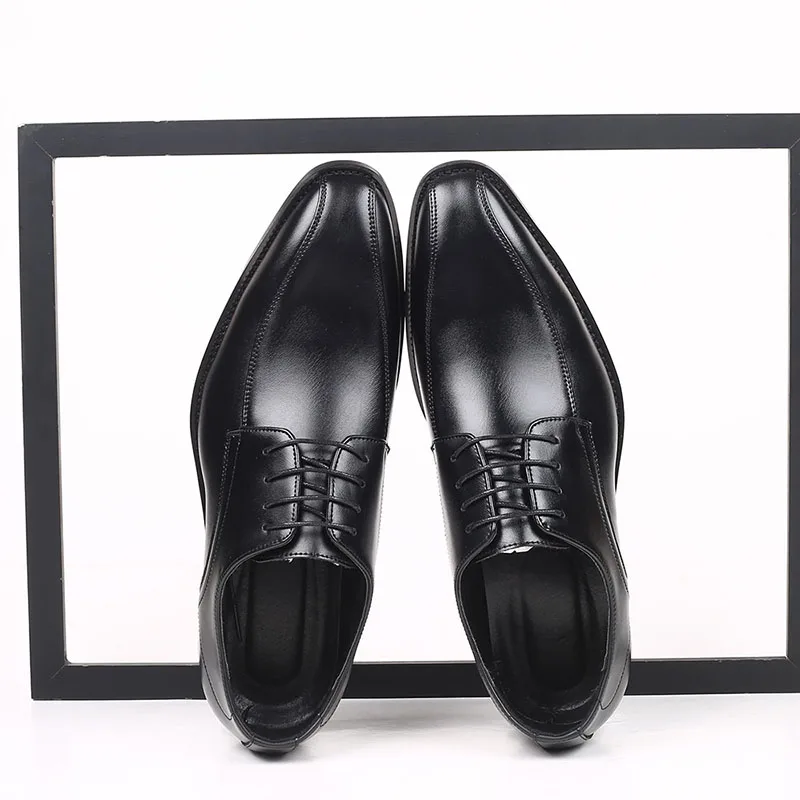 Black Misalwa/Большие размеры 38-48; Модные Мужские модельные туфли на заказ; коричневые кожаные Молодежные современные деловые туфли-оксфорды для взрослых - Цвет: Black