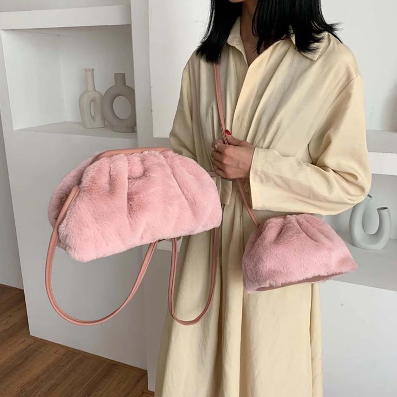 Шерстяная сумка через плечо для женщин зима 2019 роскошная плюшевая