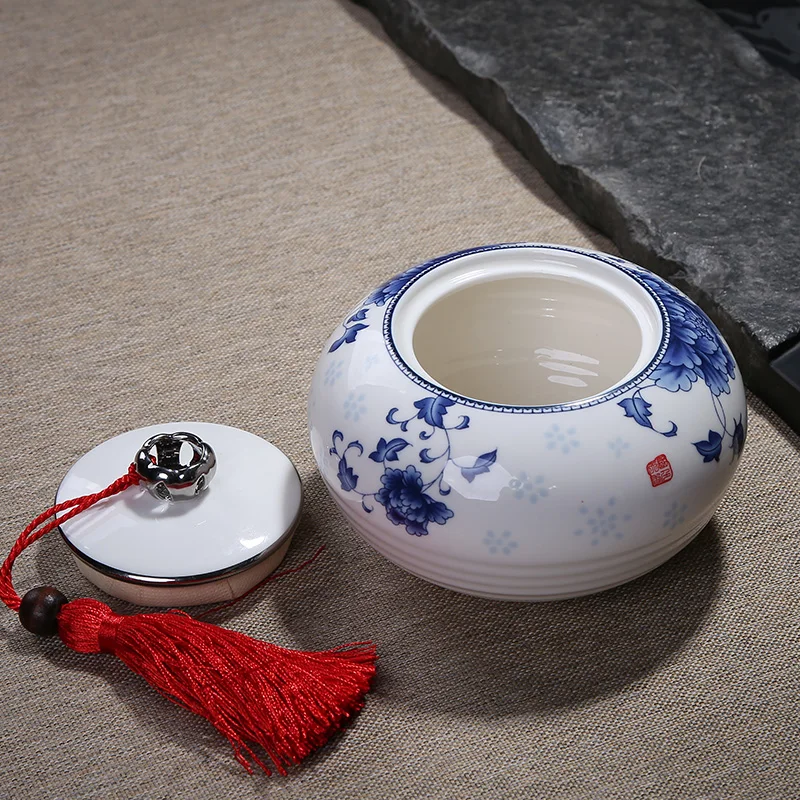 Креативный синий и белый фарфор чайная банка для хранения чайный набор кунг-фу