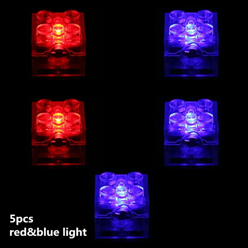 

5pcs 2x2 dot LED Light Up Colorful Accessories Classic Brick Education