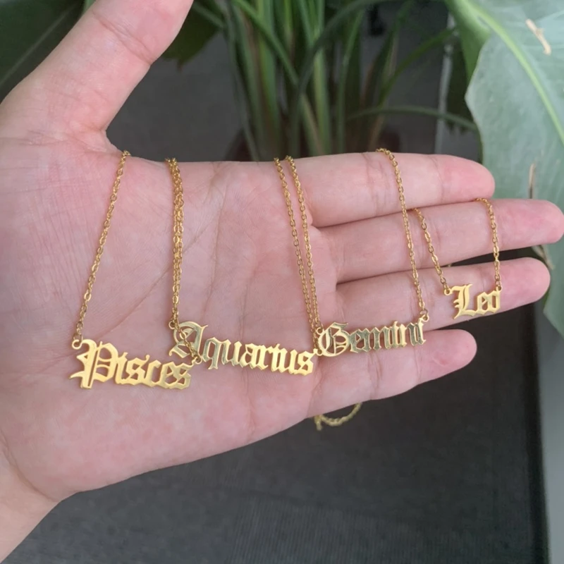 Старинное английское ожерелье с двенадцатью созвездиями подарок на день