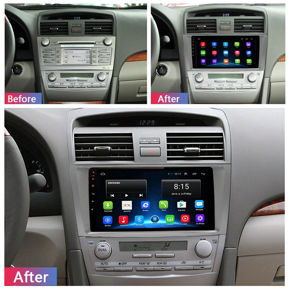 4G LTE Android 9 1 автомобильный Радио мультимедийный видео плеер для Toyota Camry 2007 2011 GPS