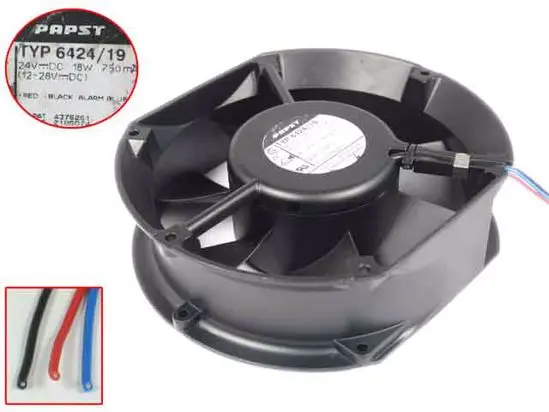 

papst TYP 6424 / 19 DC 24V 18W 172x150x51mm 3-Wire Server Cooling Fan